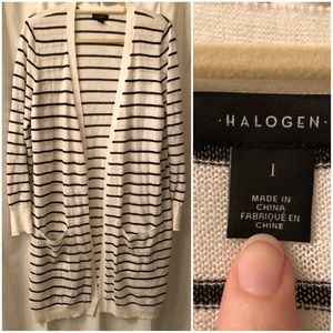 Halogen Long Linen Blend Cardigan